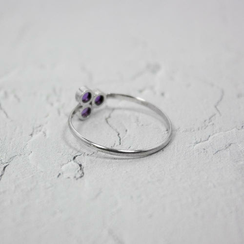 3 in one Amethyst Cluster Sterling Silver Ring